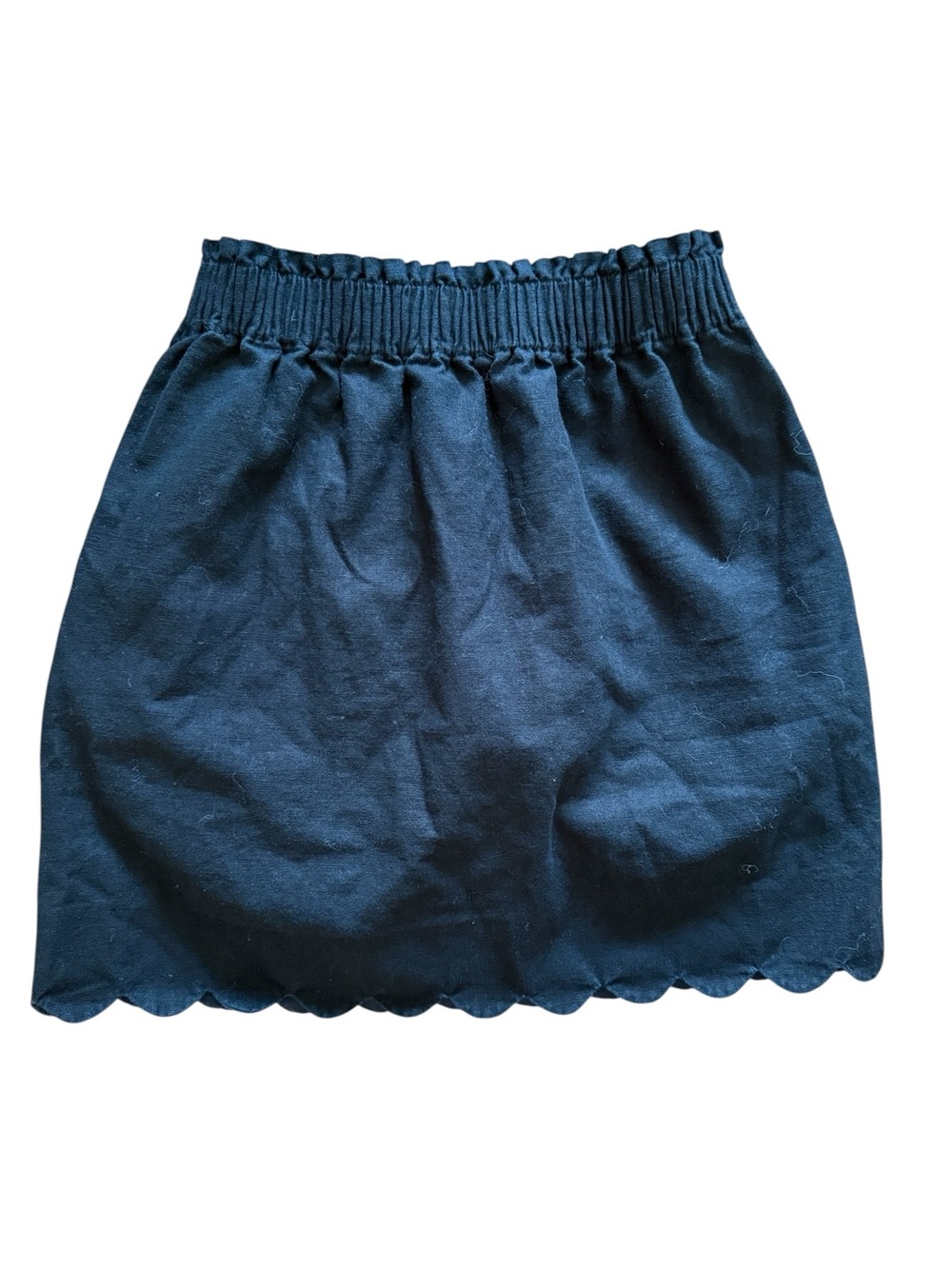 J.Crew Scallop Hem Linen Blend Mini Skirt Workwear Coastal Preppy 00 Nautical - Picture 3 of 5